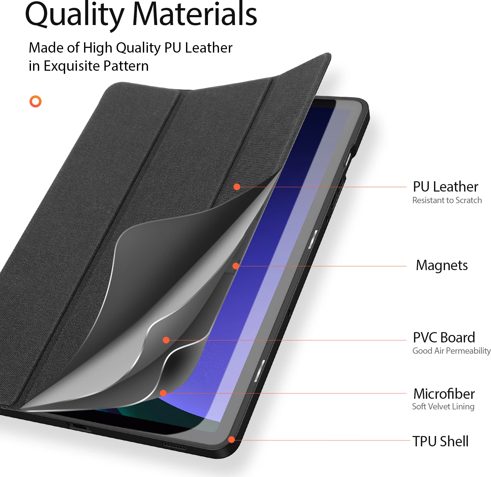 Mbështjellës tablet Dux Ducis Domo për Samsung Galaxy Tab S9, i zi