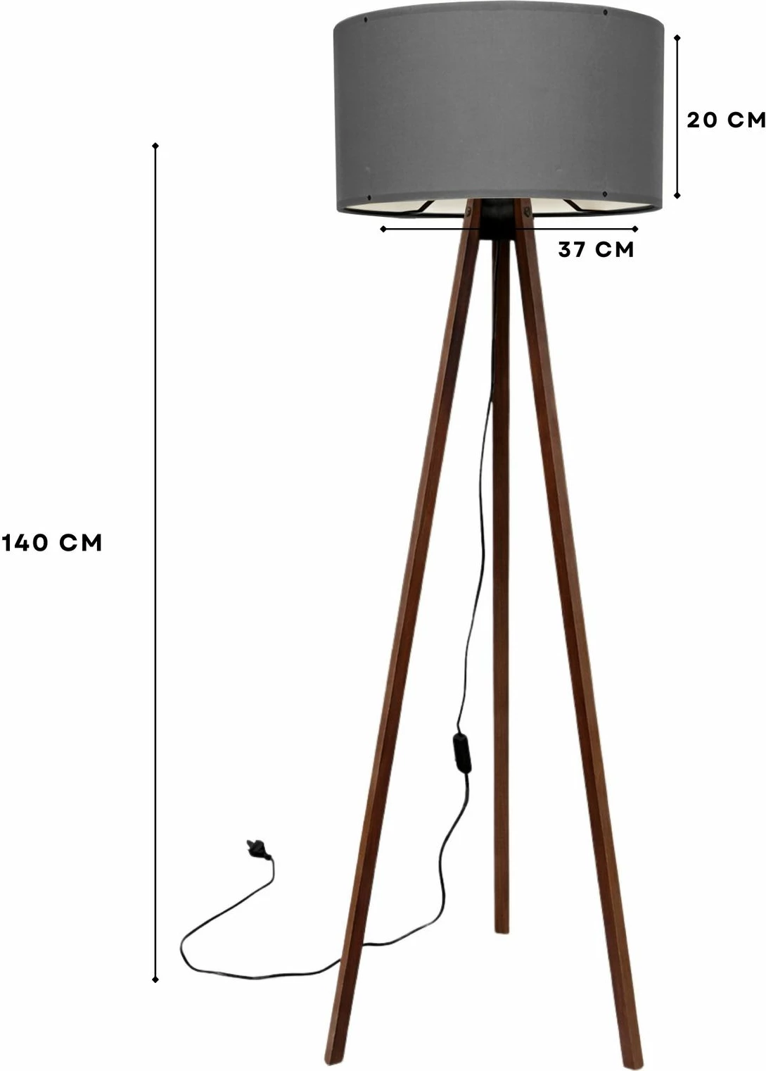 Llambë dyshemeje Opviq, AYD-1529, ngjyrë gri dhe kafe, 38x140 cm