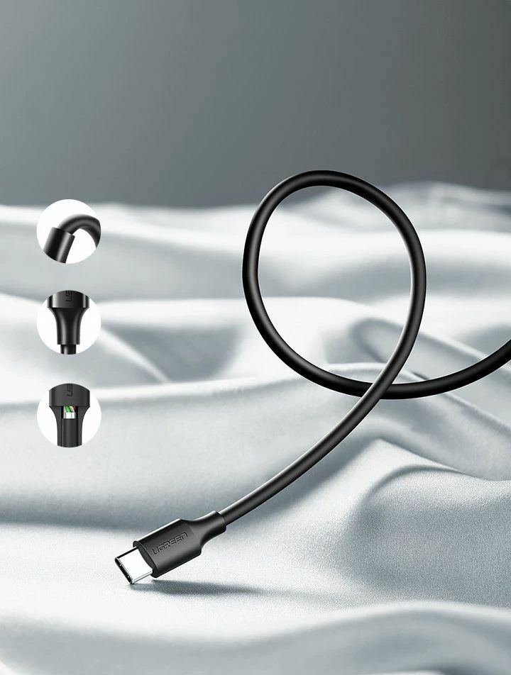 Kablë USB-A në USB-C Ugreen 54452 3 m 3A USB 2.0, e zezë