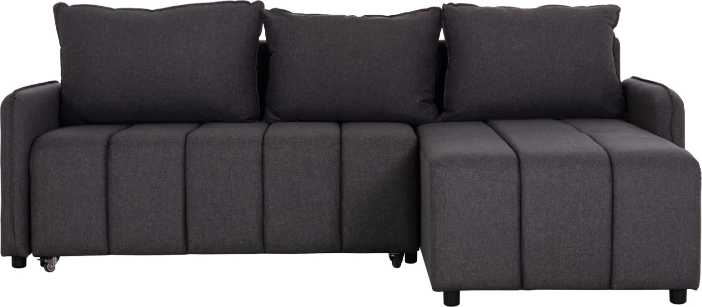 Kënd divan i kthyeshëm, shtrat, material gri, FREDI FH3312.01, 220x167x85cm