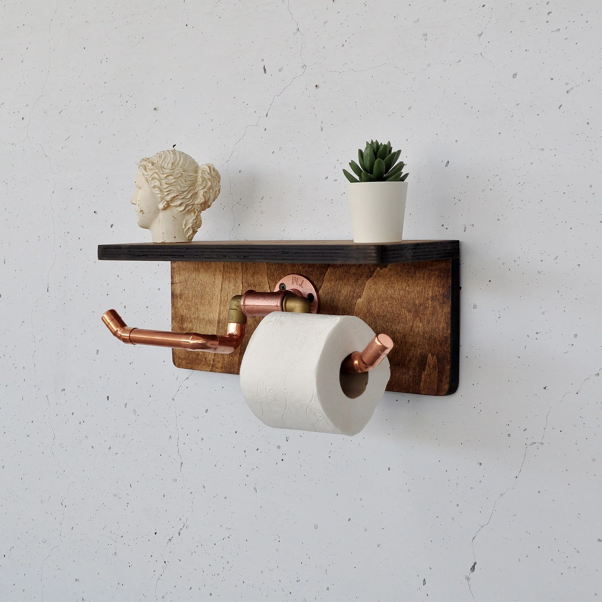 Raft muri me tub, ngjyrë arre dhe ari rozë, Skye Decor, Cop055