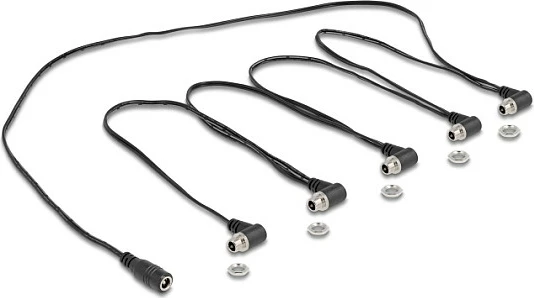 Kabllo DC splitter DeLOCK 90122, 1x 5.5×2.1 mm në 5x 5.5×2.1 mm, 0.762 m, 48 V/5 A, e zezë