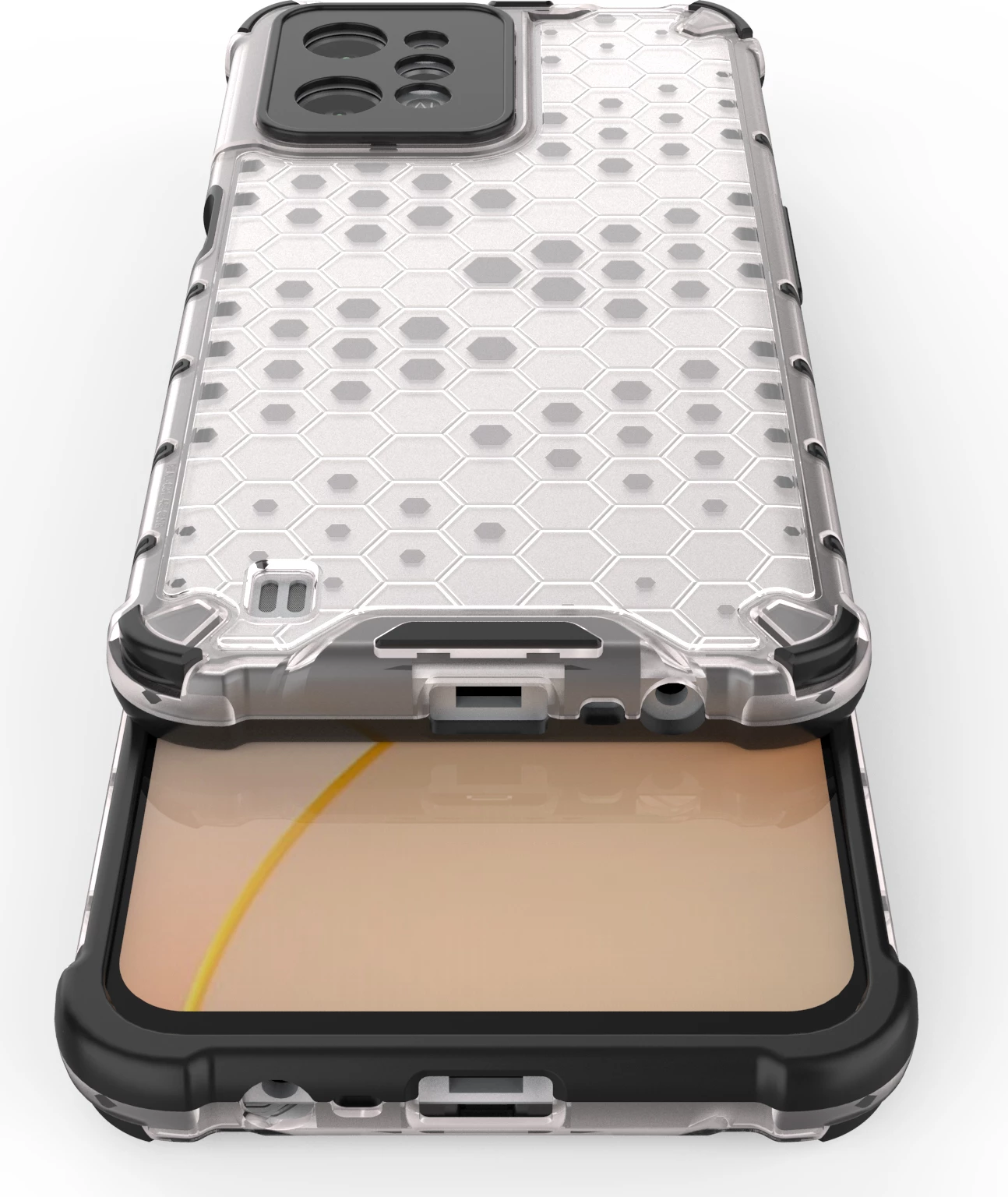 Mbështjellës Hurtel Honeycomb për Realme C31, Transparent