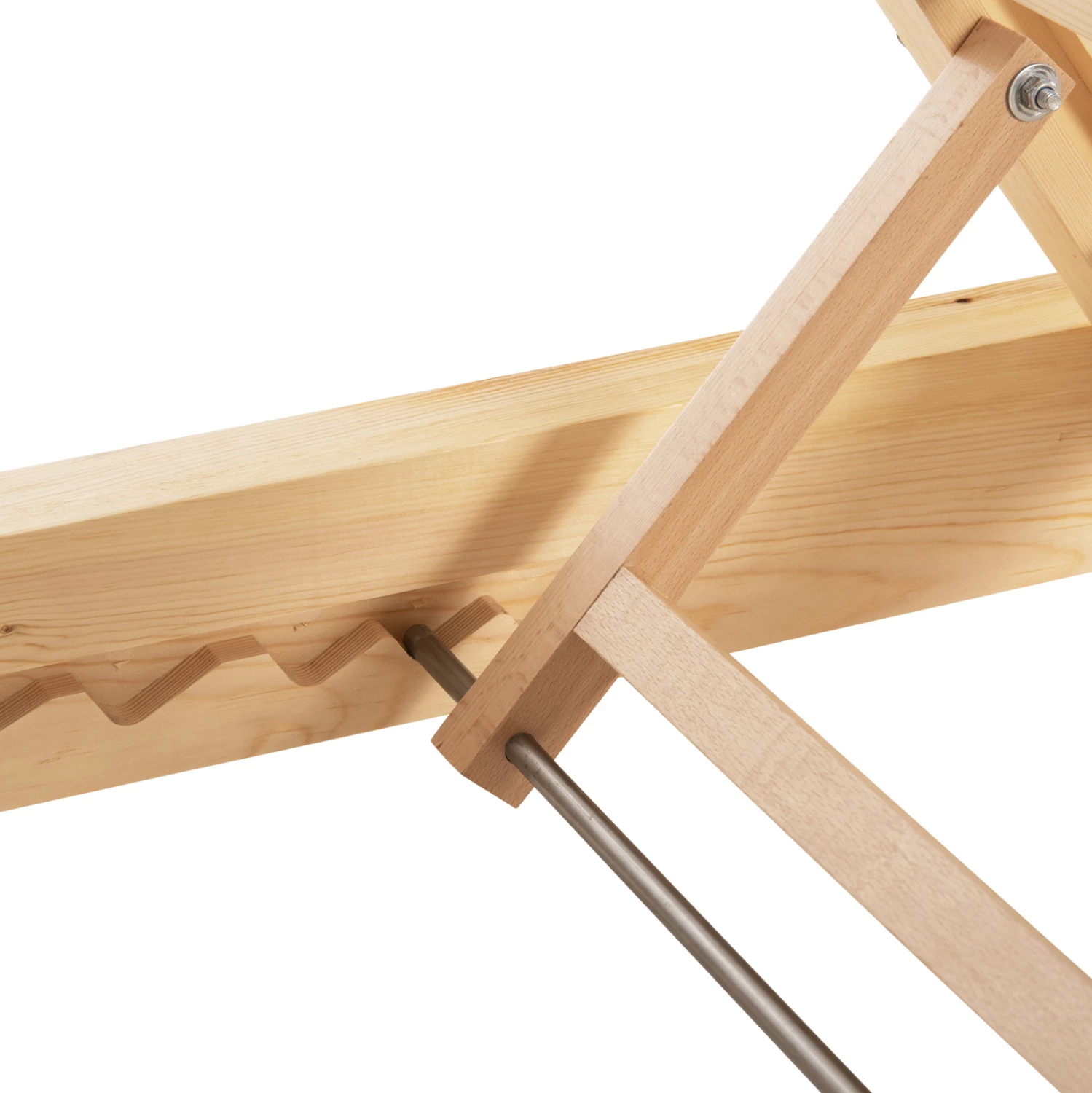 Shezlong profesional për plazh, dru pishe, IKARIA FH6115.01, 80x208x32-100H cm