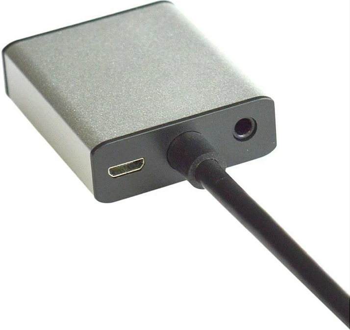 Adapter VALUE HDMI-VGA + audio 3.5mm, Plug and Play, zi/argjendtë