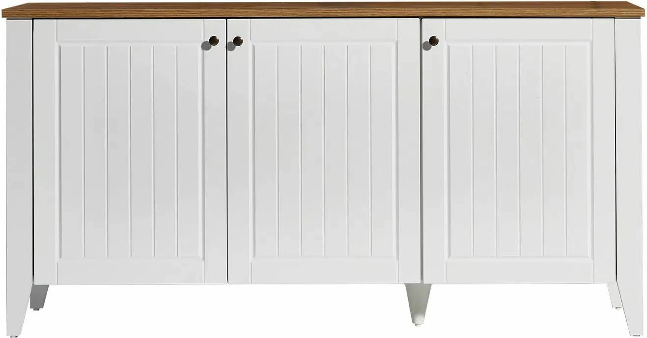 Konsol Skye Decor, Tuval 067, ngjyrë lis dhe e bardhë, 150x76x39cm
