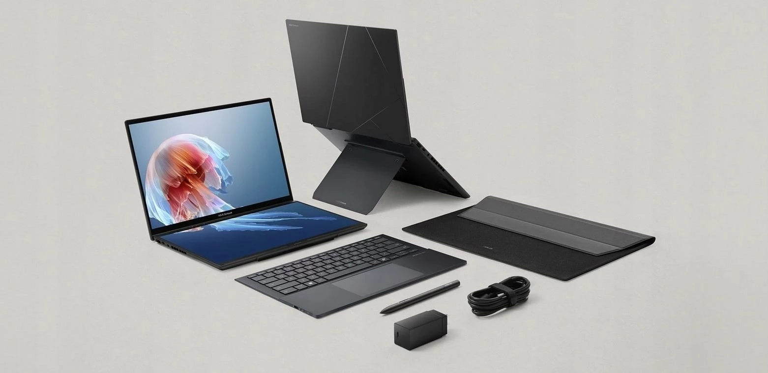 Laptop Asus Zenbook Duo OLED UX8406 (UX8406CA-QL121W), Core Ultra 7 255H, 32GB RAM, 1TB SSD, Windows 11, dual ekran 14\" OLED touch, i zi