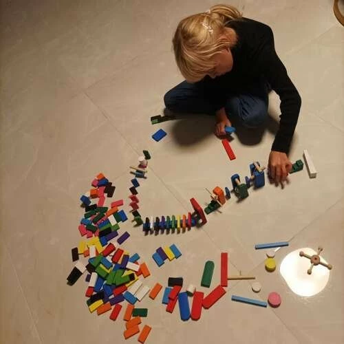 Set domino druri Kruzzel 22914, 360 copë, 407 elemente, shumëngjyrësh