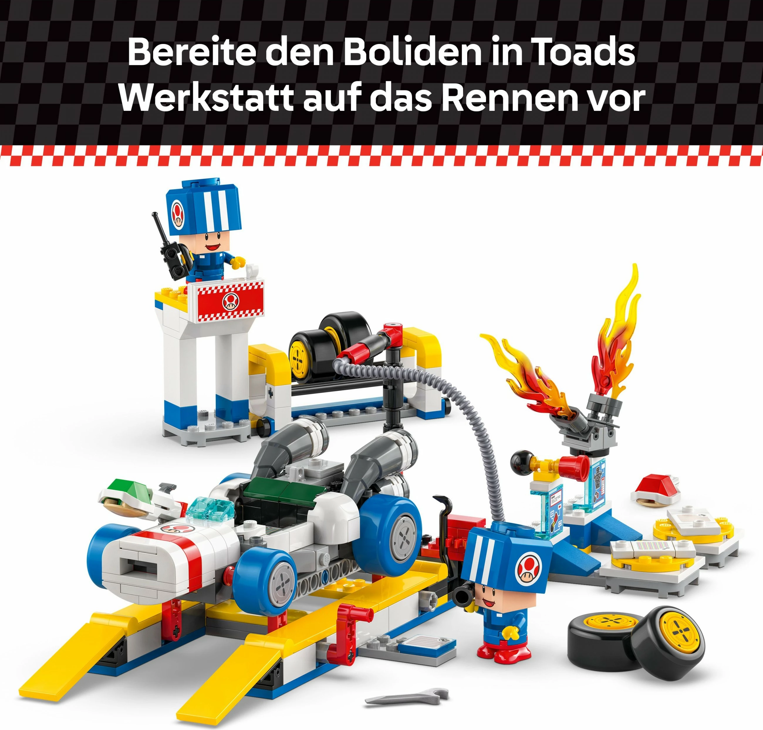 Set ndërtimi LEGO Mario Kart Toad's Garage, 390 pjesë, plastikë, shumëngjyrësh