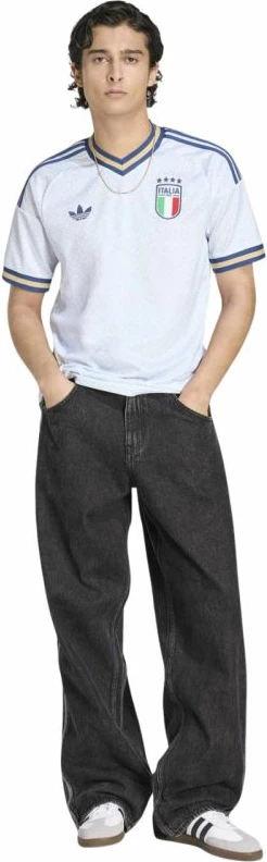 Fanellë futbolli meshkuj adidas Italy 26, e bardhë dhe kaltër KC8704