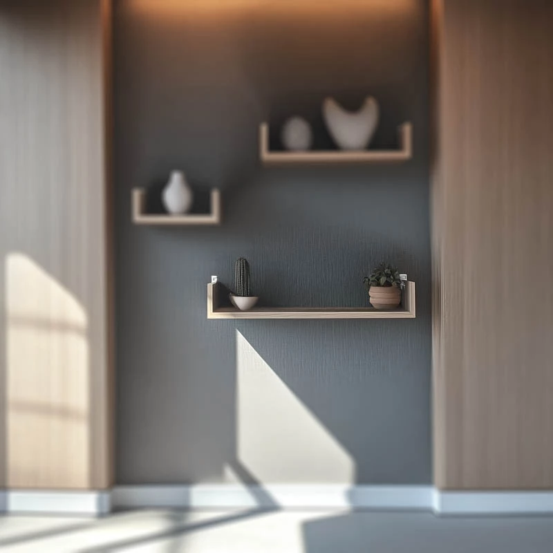 Raft muri Derva, ngjyrë lisi, 60x15x10cm