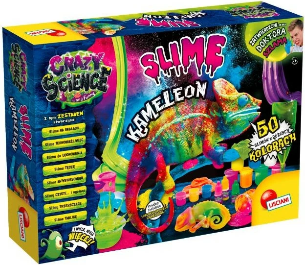 Set shkencor Lisciani Crazy Science Slime Kameleon, 50 ngjyra, për fëmijë