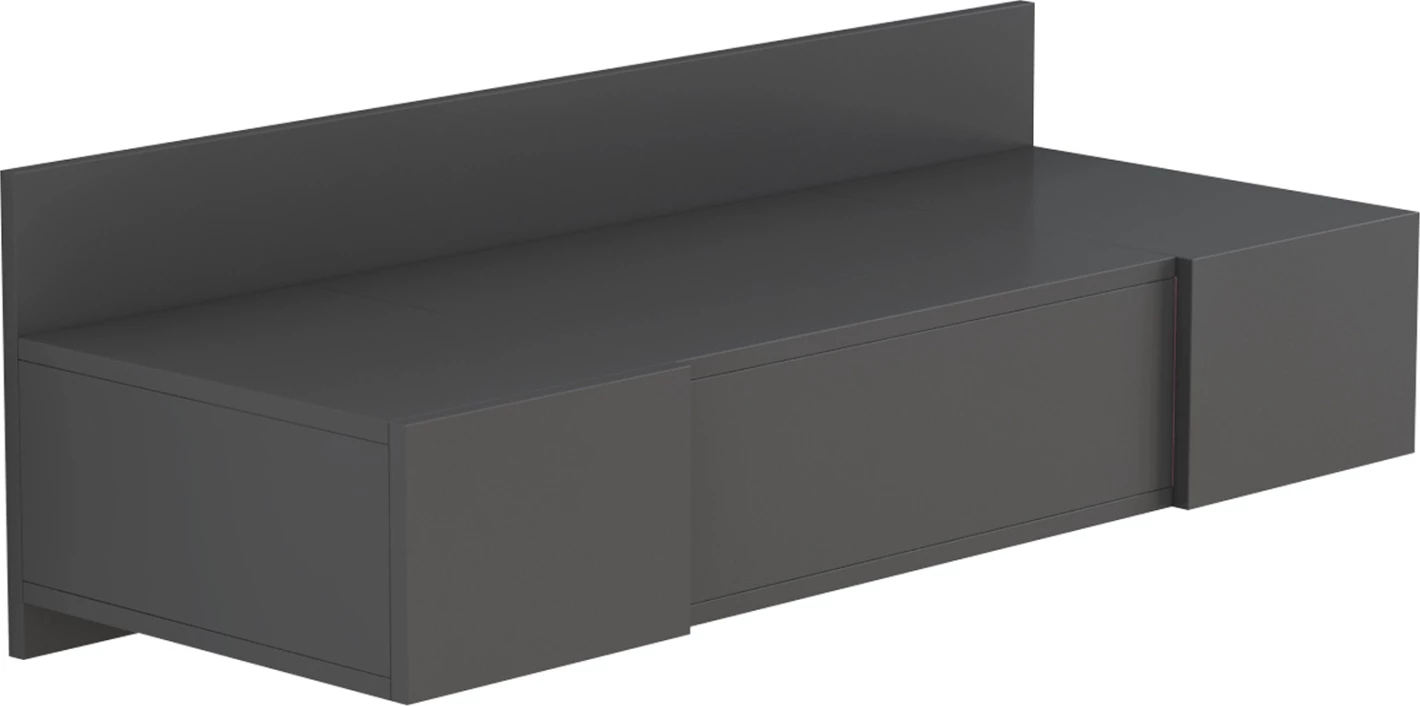Tavolinë për grim e varur në mur, LINDE, FH8960.12, melaminë, ngjyrë antracit, 100x39x33H cm