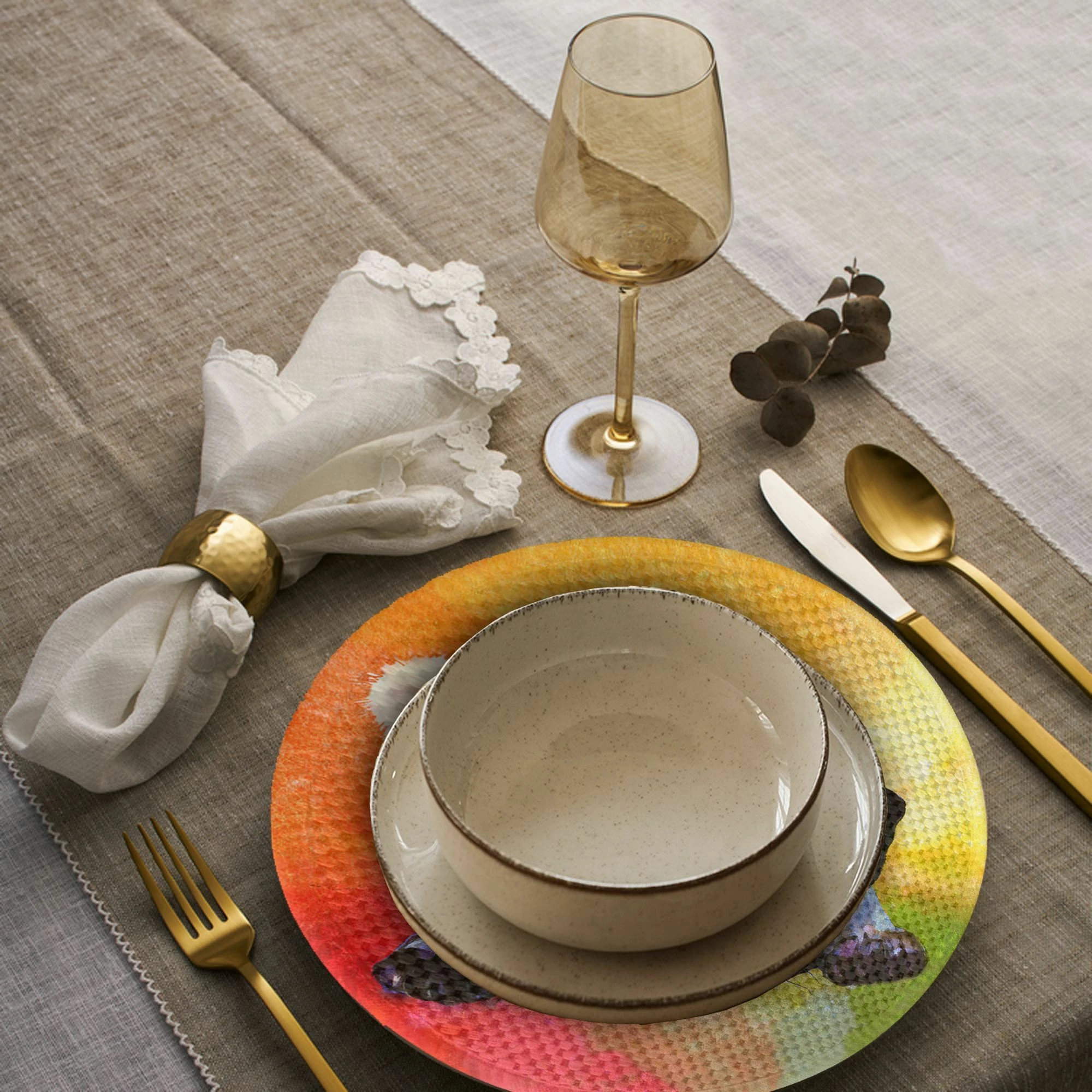 Set nënshtrues tavoline Hermia Concept, shumëngjyrësh, 4 copë, 37cm