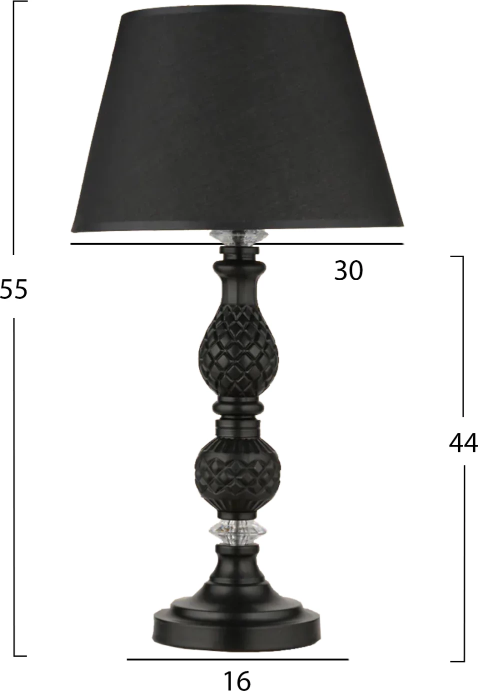 Llambë tavoline FH1, e zezë, Φ30x55