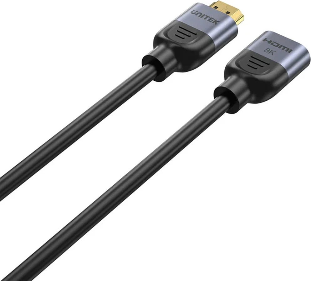 Zgjatues HDMI Unitek 2.1, 8K 3m, ngjyrë argjend-e zezë