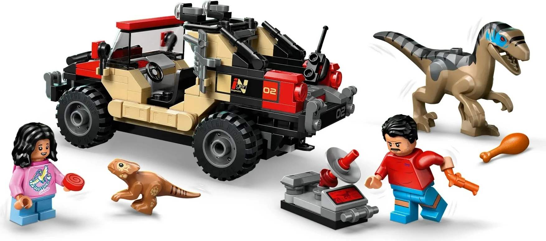 Set LEGO Jurassic World 76972 Raptor Off-Road Escape, 285 pjesë