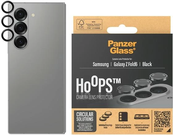 Mbështjellës kamerë PanzerGlass Hoops për Samsung Galaxy Z Fold 6, Zi
