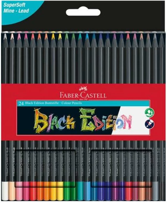 lapsa me ngjyra Faber-Castell FC-116424 (FC116424), set 24 copë, zi