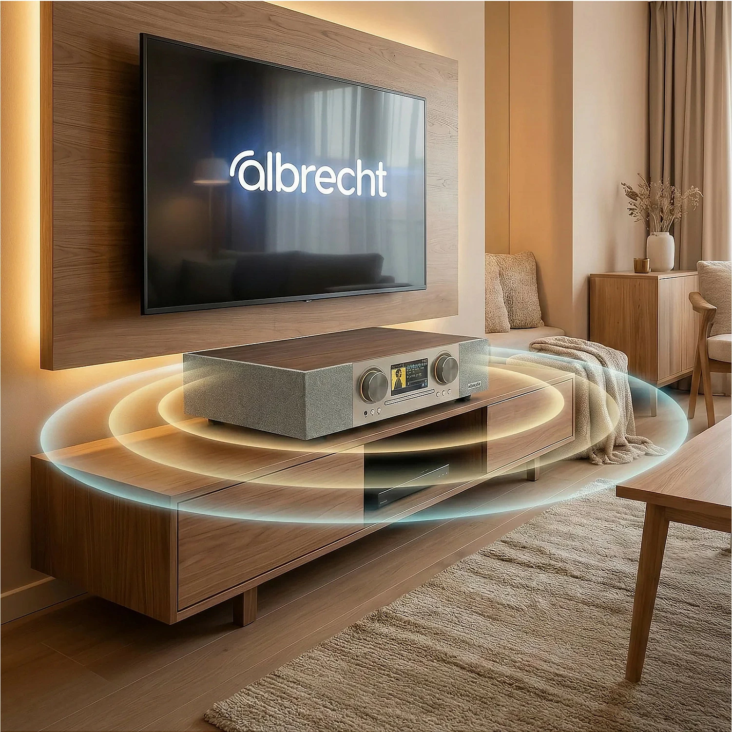 Sistem audio Albrecht DR 1000, all-in-one, dru/gri
