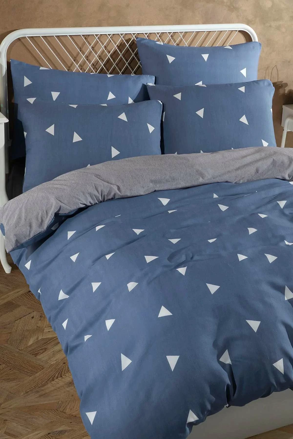 Set mbulesë për jorgan Super King, ngjyrë kaltër, L'essentiel, Geometrik