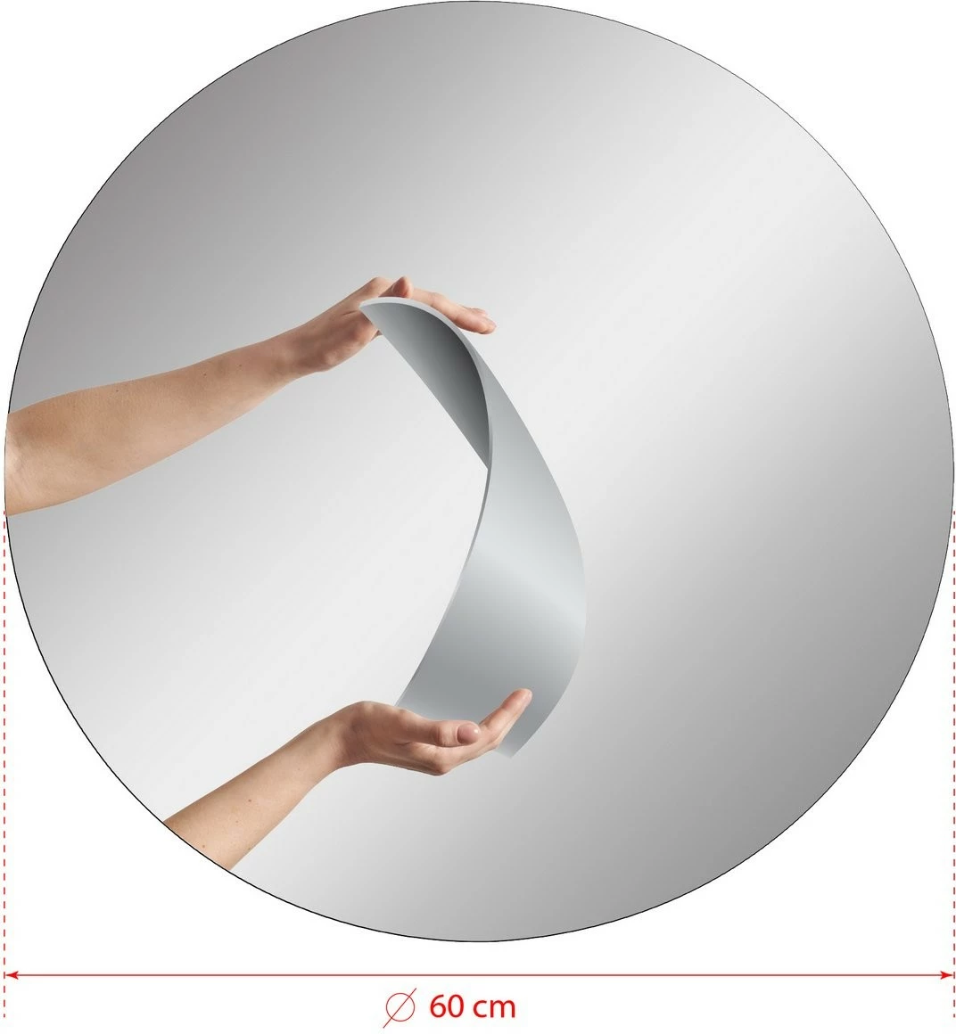 Pasqyrë me ndriçim LED, rrethore, ngjyrë rozë, Skye Decor, diametër 60cm