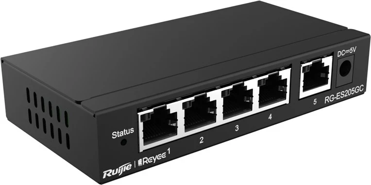 Switch Ruijie RG-ES205GC, 5 porta Gigabit, i zi