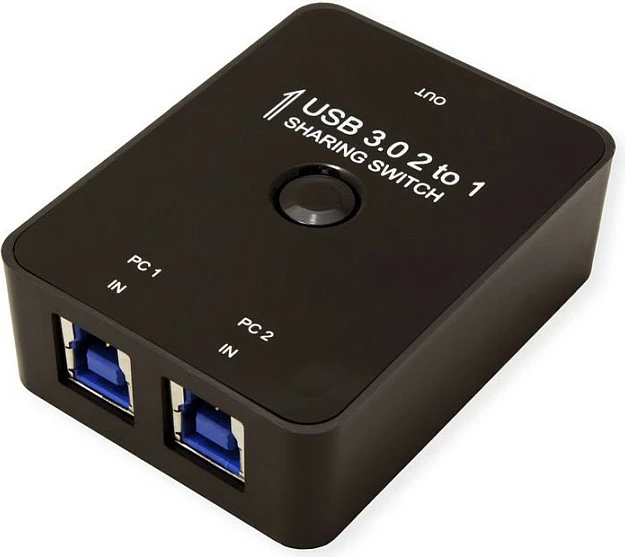 Switch USB VALUE 14.99.2015, USB 3.2 Gen 1, 5 Gbit/s, 2x Type-B, 1x Type-A, i zi