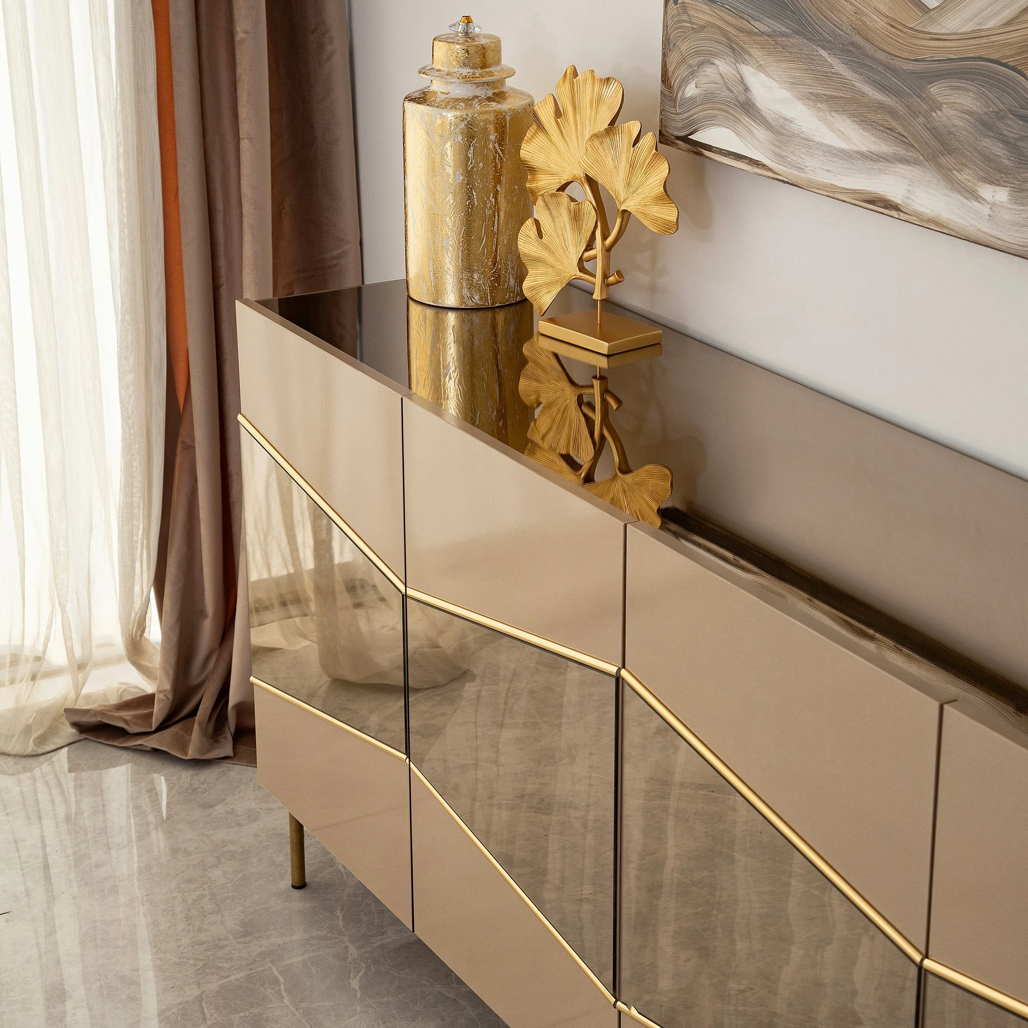 Konsolë Hanah Home, Nice, bronz dhe ari