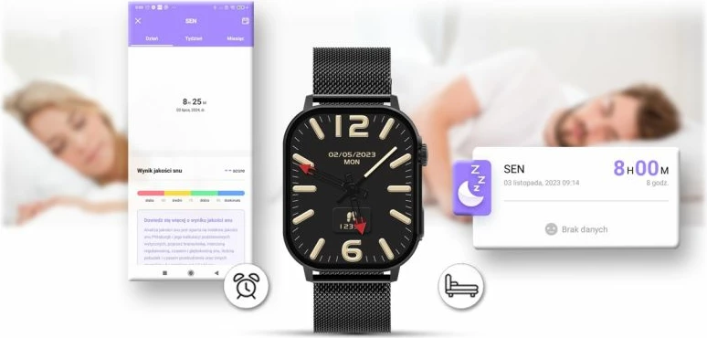 Smartwatch Gravity për meshkuj, e zezë