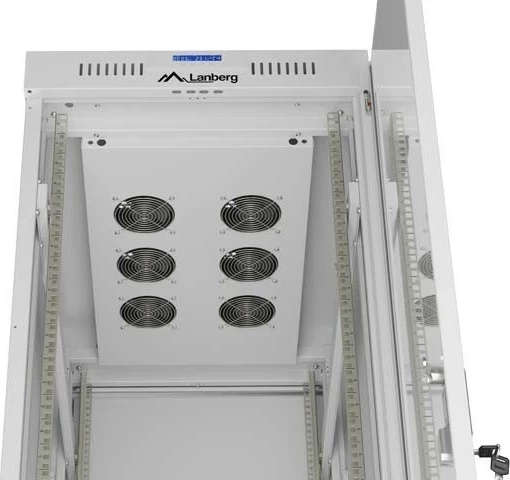 Kabinet rack LANBERG 19" 42U 600x1000, derë xhami, qëndrim, gri