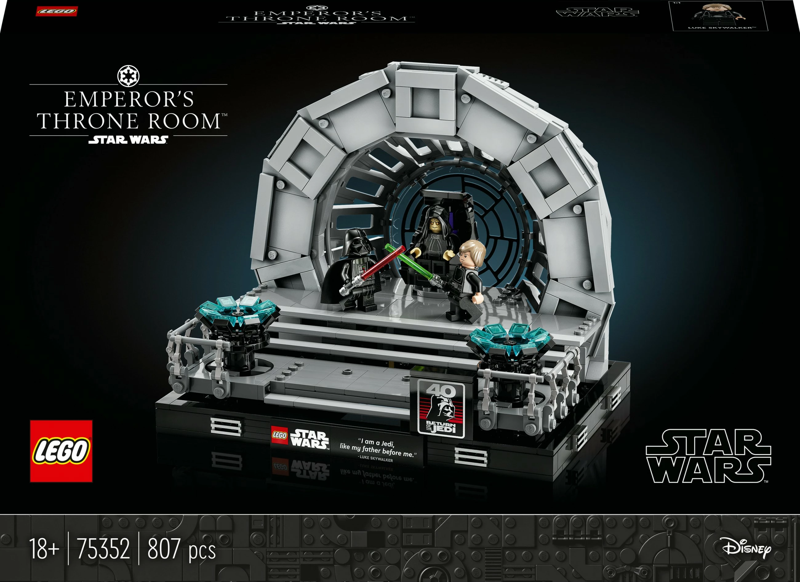 Set ndërtimi LEGO Star Wars 75352 Throni i Perandorit, 807 pjesë, multikolor