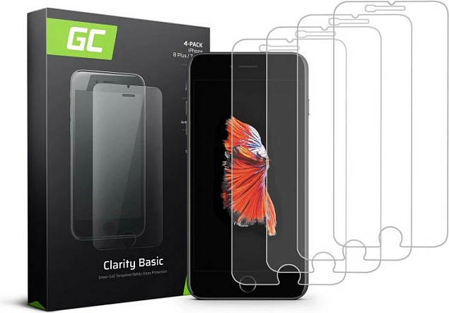 Mbrojtës ekrani Green Cell GC Clarity Basic për iPhone 6 Plus/6S Plus/7 Plus/8 Plus, x4, xham i kalitur, transparent