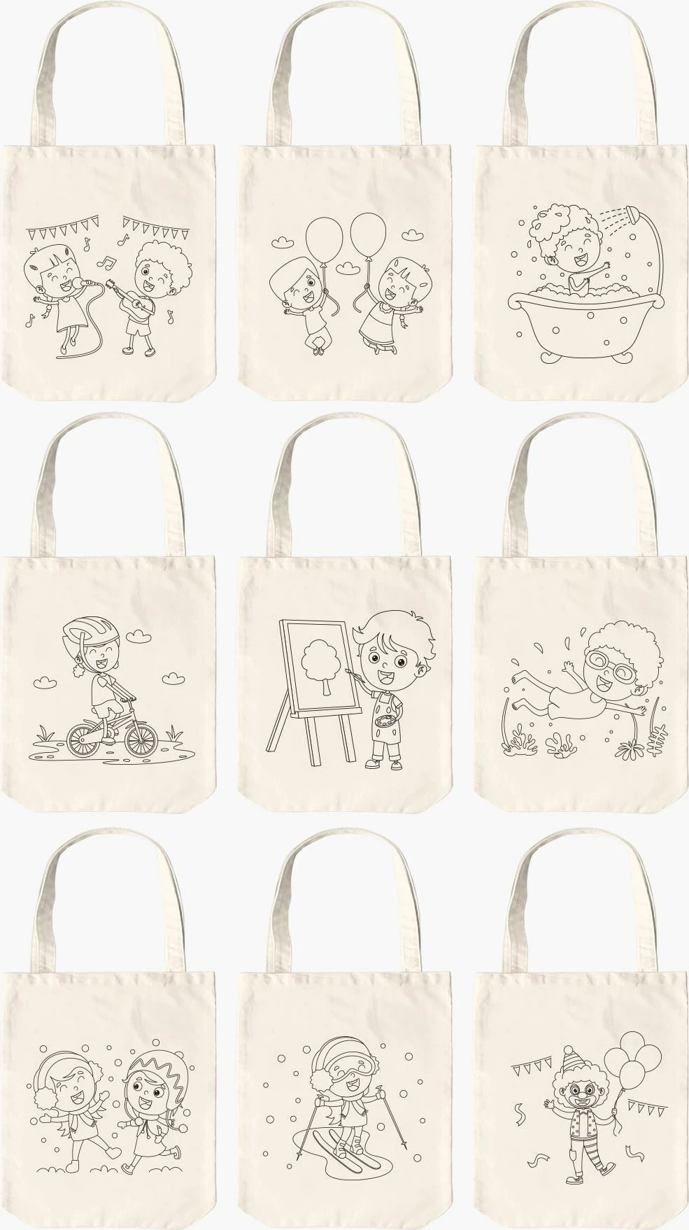 Qese tote për ngjyrosje, krem, Zoozie Bags, 18x25cm, 10 copë