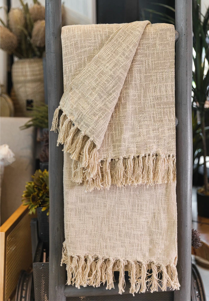 Batanije dekorative NIHAL, pëlhurë bezhë, 180x240cm