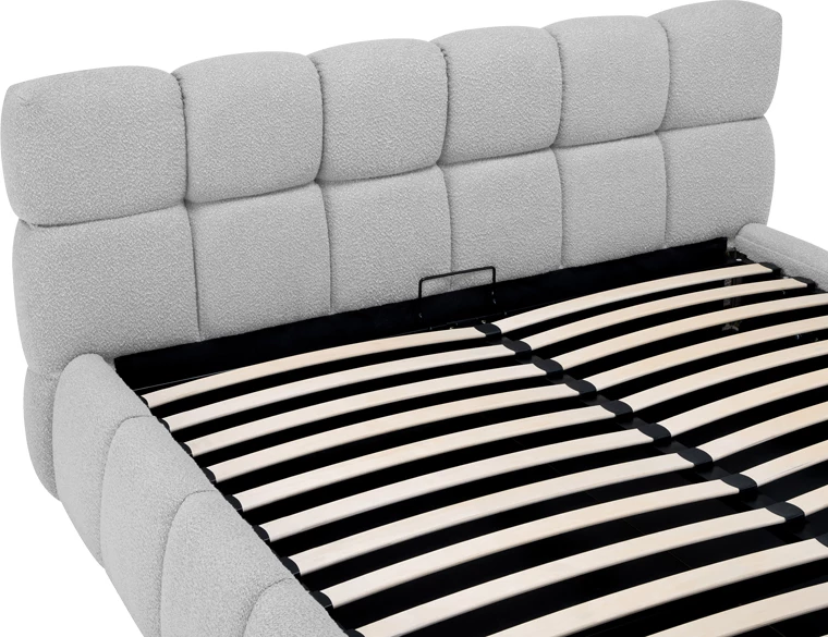 Krevat Jeby me hapësirë për depo, stof gri, 160x200cm