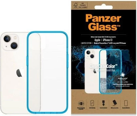 Mbështjellës PanzerGlass ClearCase, për iPhone 13/14/15, transparent blu