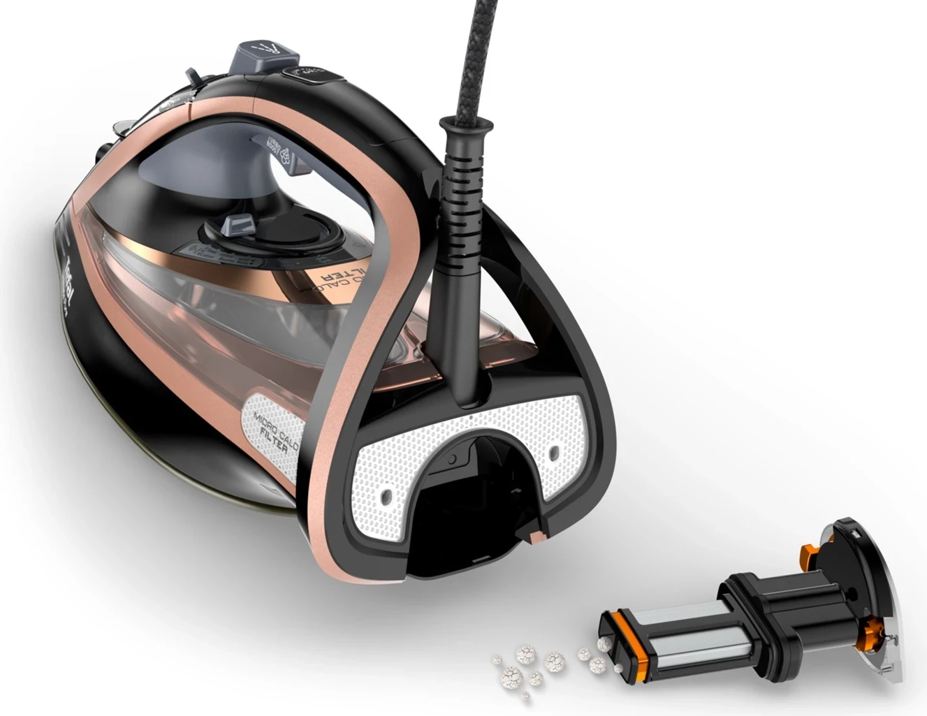 Hekur për hekurosje Tefal Ultimate Pure FV9845, 3200W, i zi/bakër