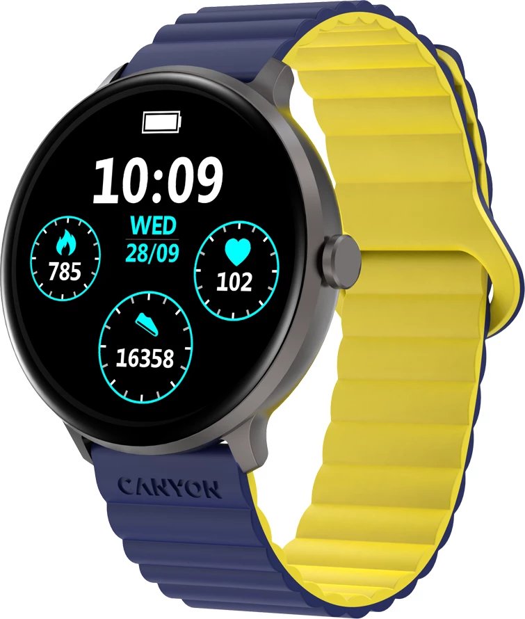 Smartwatch CANYON Jacky SW-69 1.30\" 360x360 Bluetooth 5.1 200mAh Blu/Verdhë