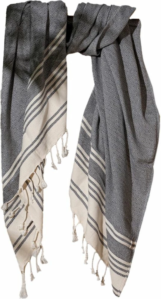 Peshqir plazhi Fouta, ngjyrë antracit, New Diamond, Mijölnir