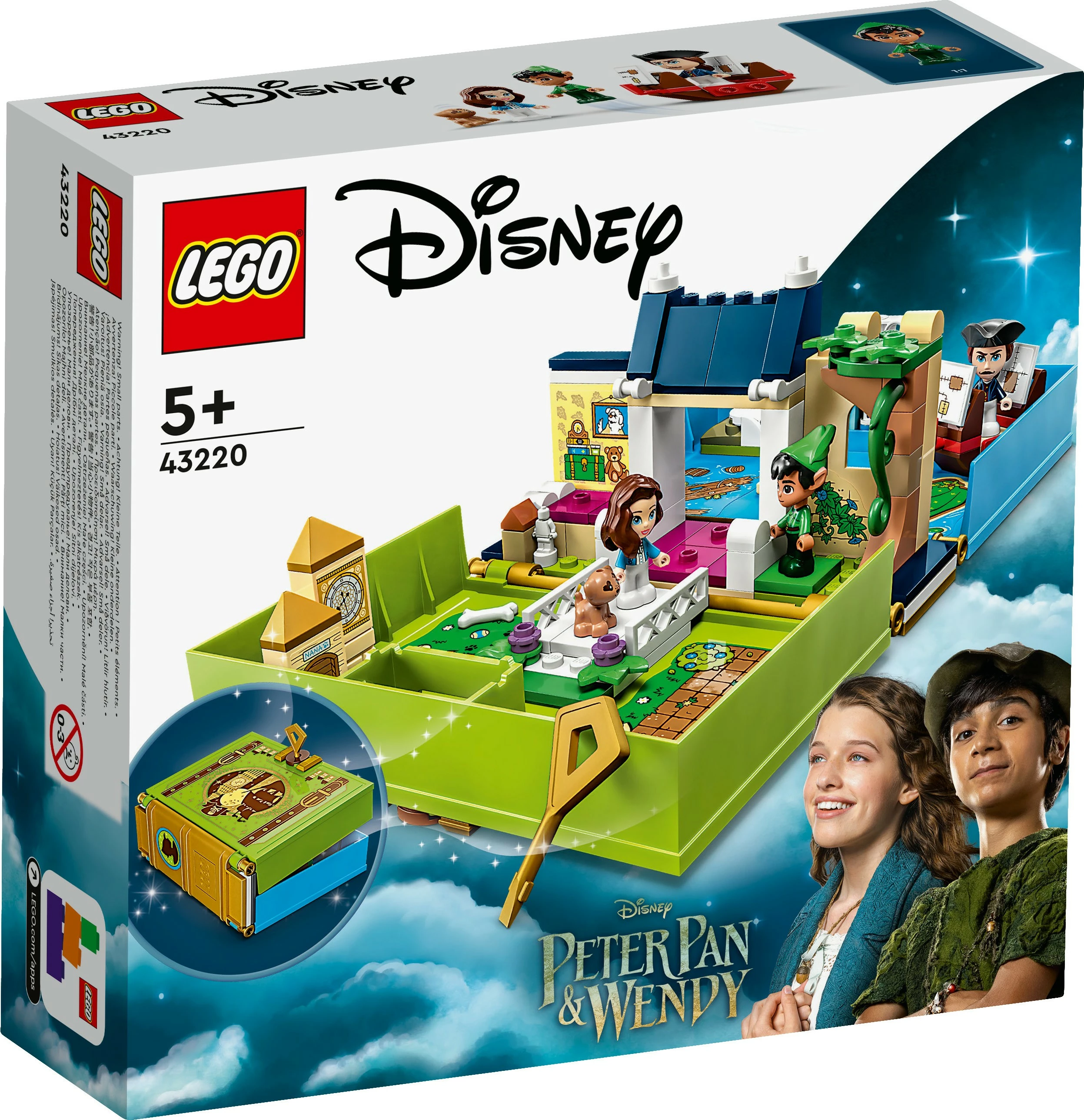 Set ndërtimi LEGO Peter Pan & Wendy's Storybook Adventure, 111 pjesë, plastikë, multingjyrësh