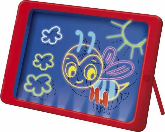 Tabelë edukative LED Lisciani Carotina LED Board, set me 30 fletë didaktike dhe 3 markerë fluo