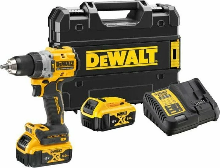 Burgji/vidhosës pa kabllo DeWalt DCD805P2T-QW 18 V 90 Nm 2x5 Ah set me karikues + TSTAK, verdhë/zi