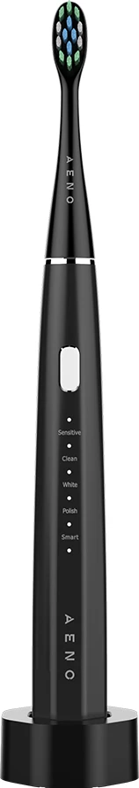 Furçë dhëmbësh elektrike sonike AENO DB2S 46000rpm, 4 mënyra + 8 smart, karikim pa kabllo, 3 koka, IPX7, e zezë