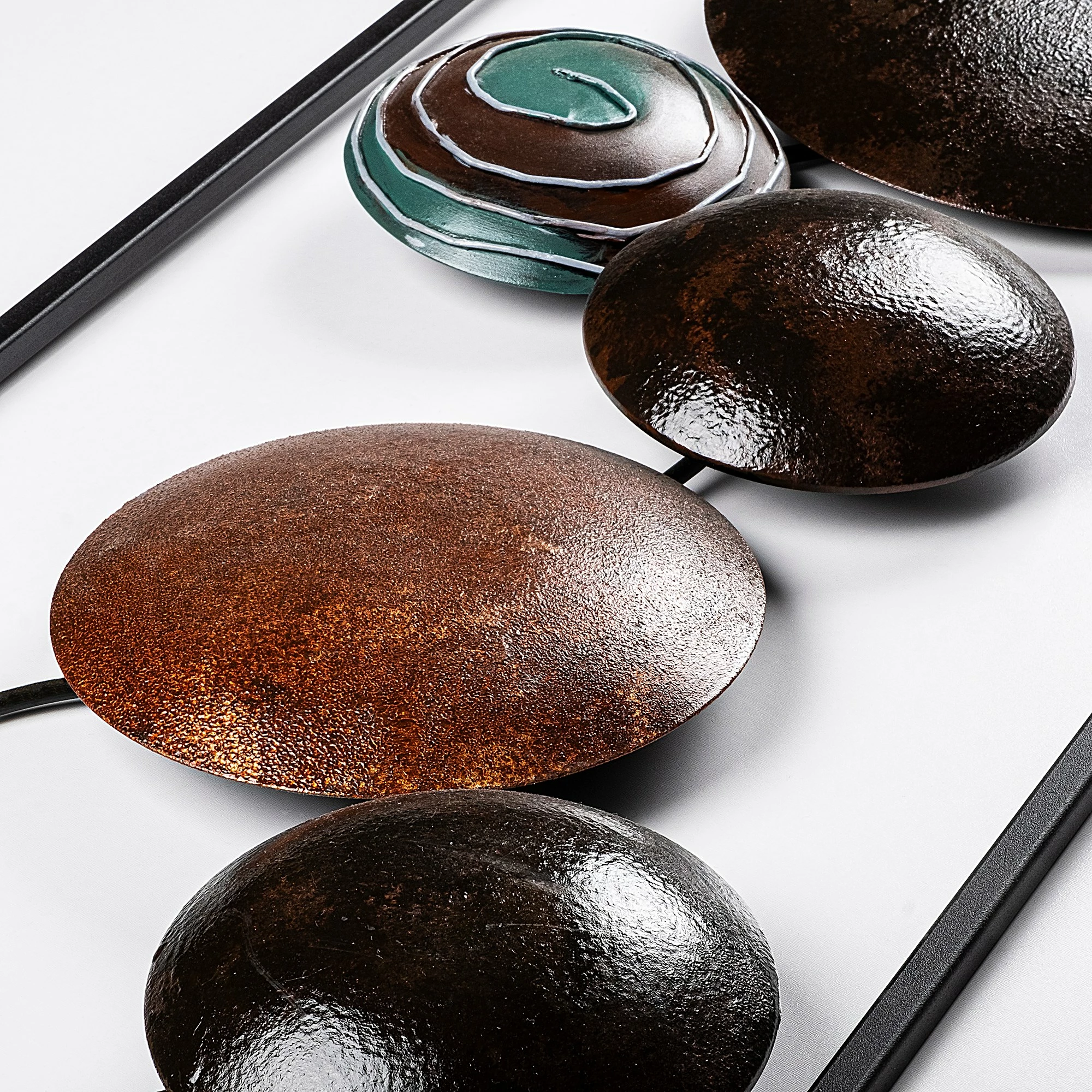 Aksesor dekorativ metalik për mur, Wallity, teksturë, 2 copë