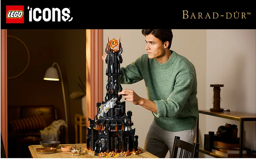 Set ndërtimi LEGO Icons The Lord of the Rings 10333 Barad-dûr, 5471 copë, 18+, shumëngjyrësh