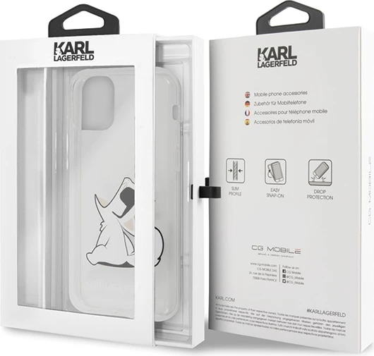 Mbështjellës Karl Lagerfeld Choupette Fun për iPhone 11/XR, Transparent