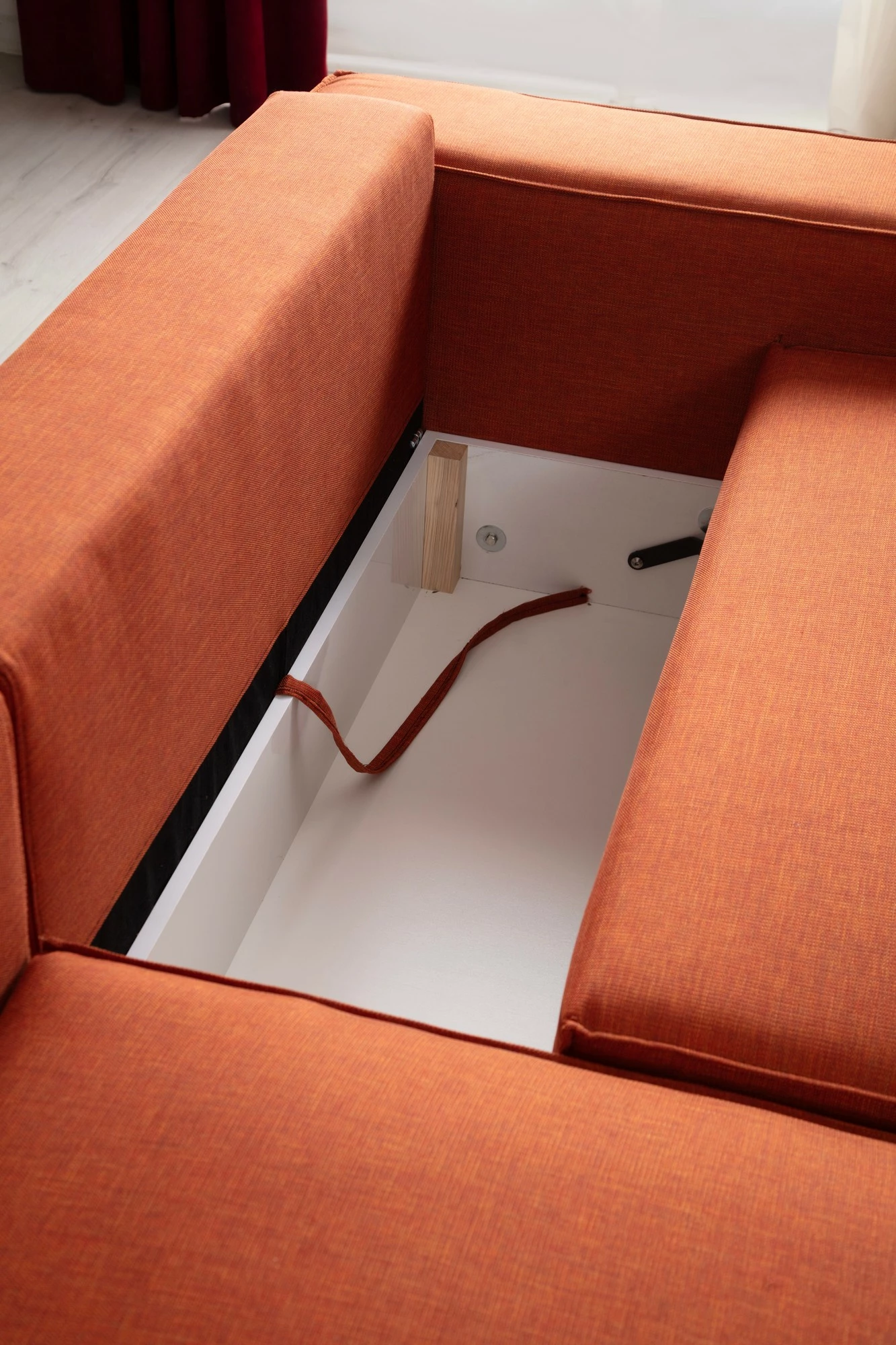 Kënd divan-krevat Atelier del Sofa, kënd i majtë, portokalli