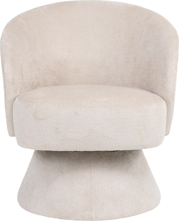 Karrige me rrotullim Cioura, material stof, ngjyrë bezhë, 70x68x75cm