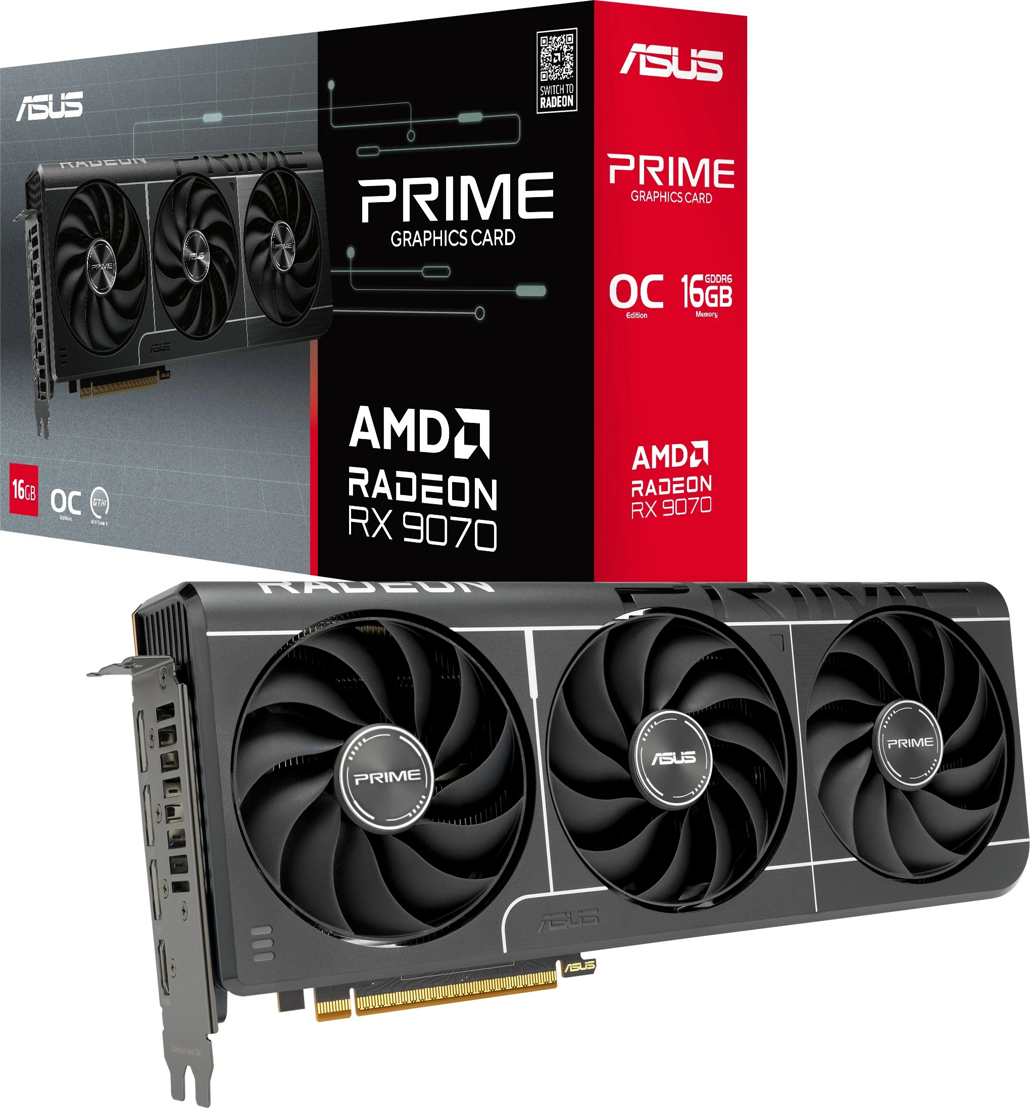 Kartelë grafike ASUS RX 9070 PRIME EVO 16GB GDDR6 e zezë